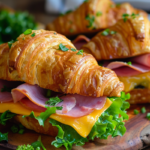 Toasted Ham and Cheese Croissant Sandwiches